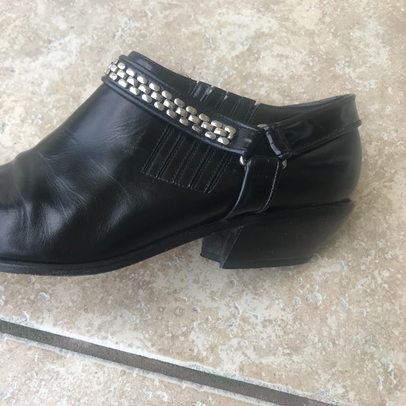 Vintage (80's) Black Biker Ankle Boot 8.5 - Picture 3 of 8